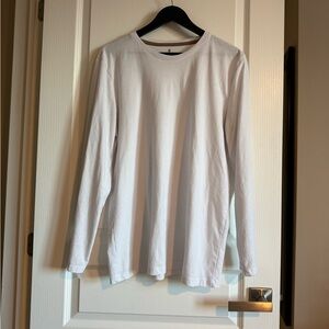 Essentials Men's White Long-Sleeve Crew Tee